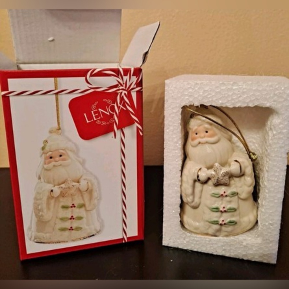 LENOX🎄HOLIDAY CHEER WITH BOXES🎄SET OF 3 PORCELAIN ORNAMENTS SANTA SNOWMAN ANGEL - Picture 6 of 16